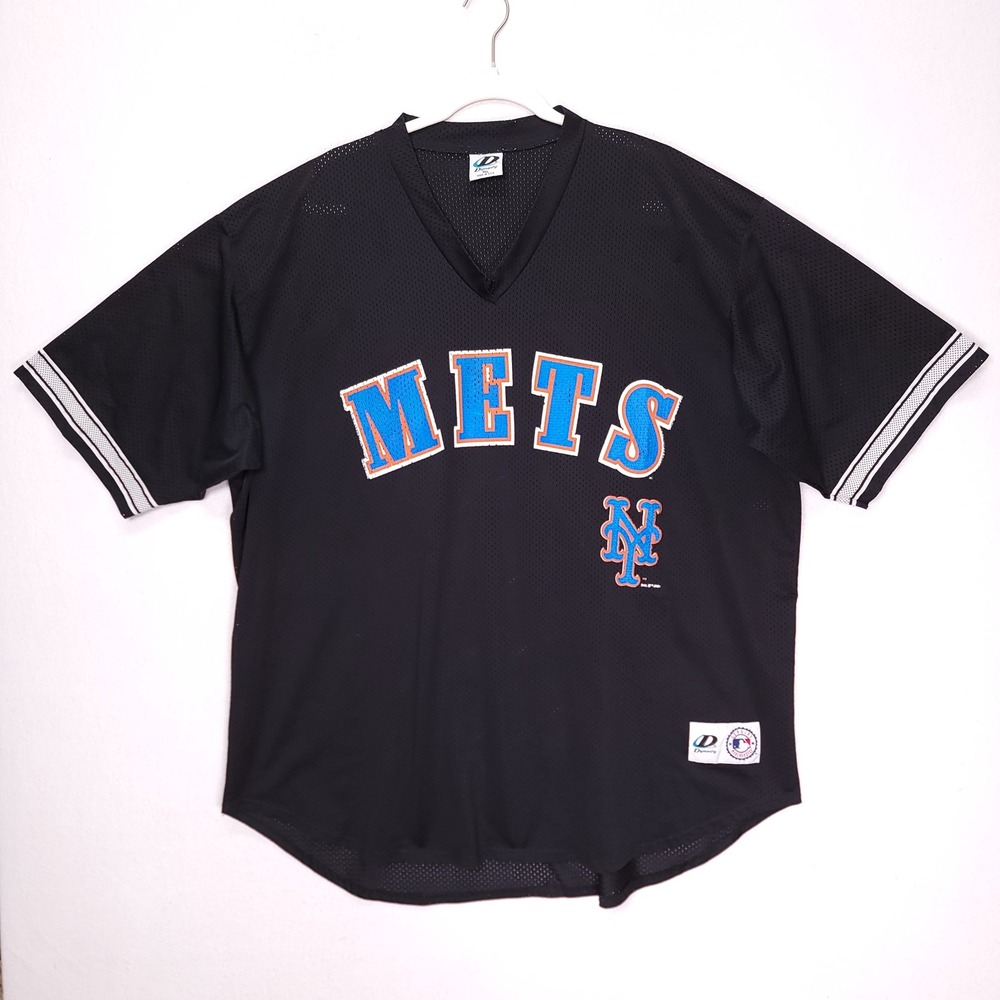 Dynasty MLB New York Mets Mesh Jersey Mens 4XL Black V-Neck Made in USA Vintage
